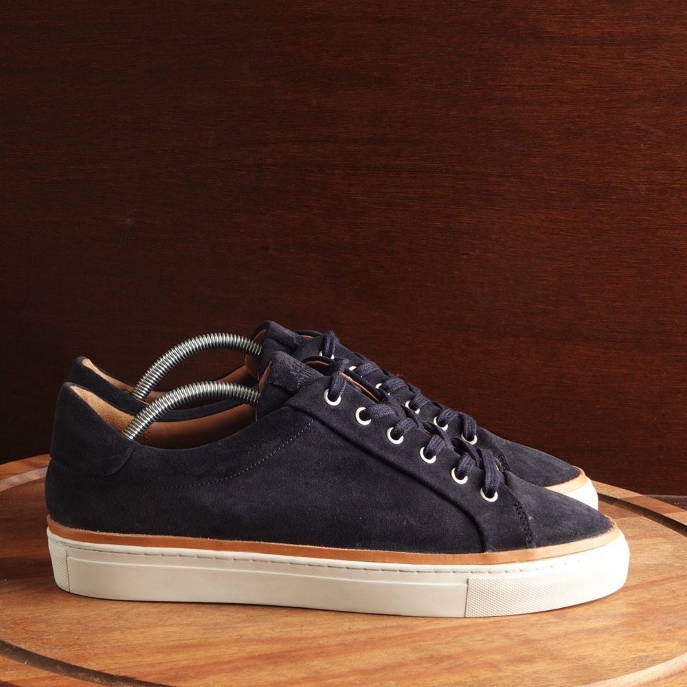 Allen Edmonds Sneakers Mens SZ 11 D Blue Flynn Suede Comfort Modern Casual Shoes